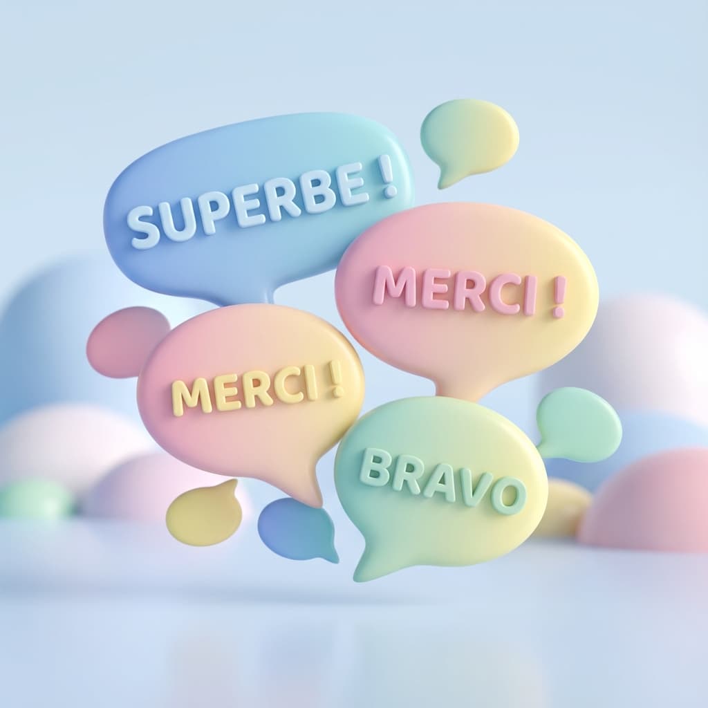 Composition abstraite montrant des bulles de conversation positives