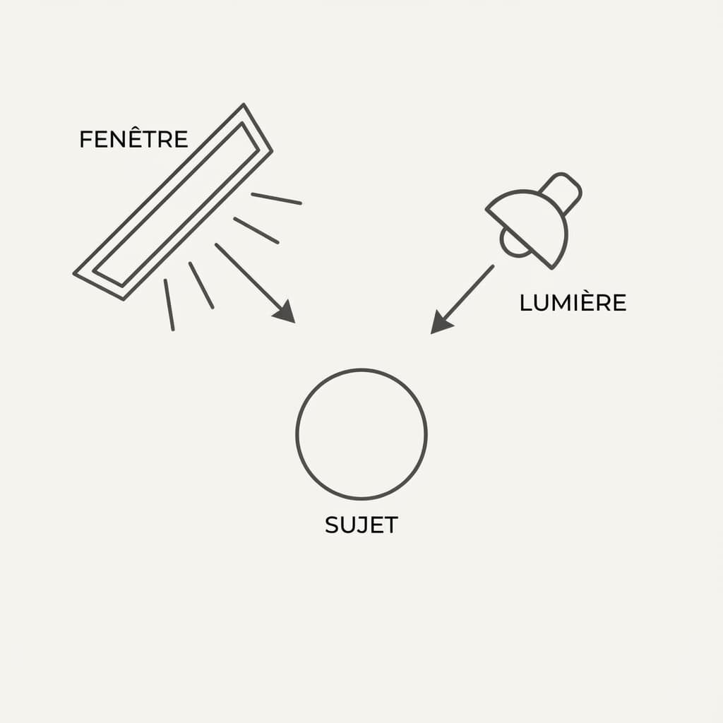 Schéma explicatif lumière latérale