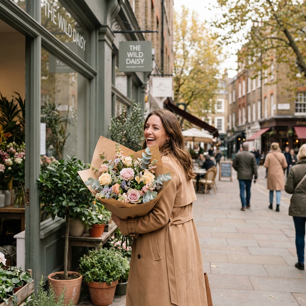 Sourire et fleurs