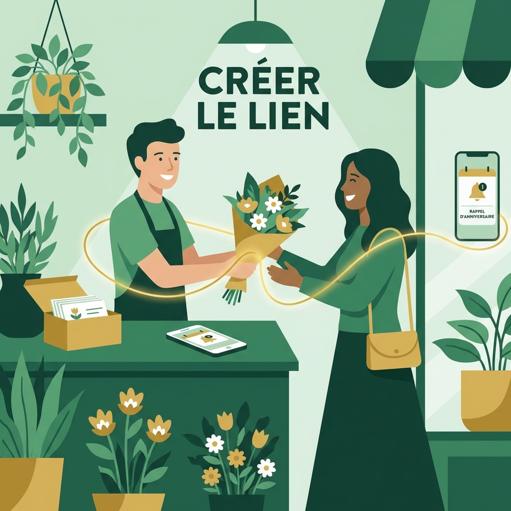 Illustration : créer le lien entre fleuriste et cliente grâce au digital