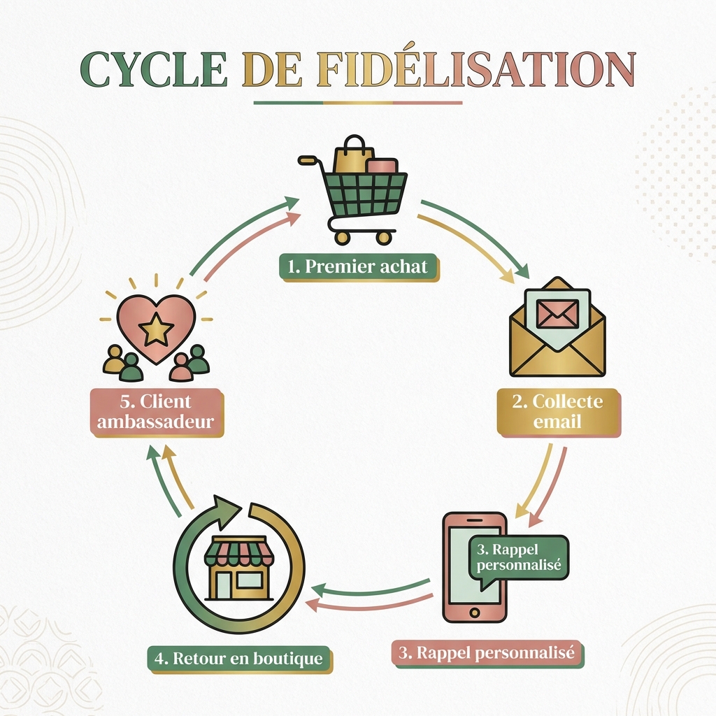 Infographie : le cycle de fidélisation client en 5 étapes